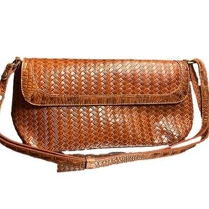 Brahmin Brown Leather Barrel Bag
